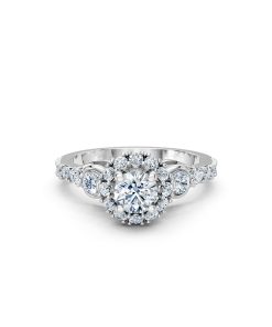 Nhẫn đính hôn R476 màu vàng trắng thanh lịch