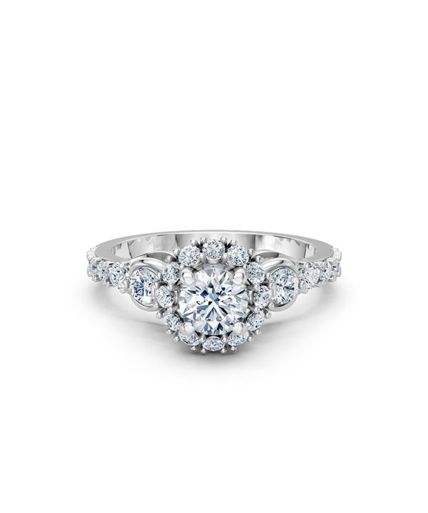 Nhẫn đính hôn R476 màu vàng trắng thanh lịch