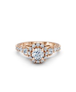 Nhẫn đính hôn R476 màu vàng hồng cá tính