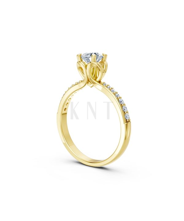 NHẪN ĐÍNH HÔN R479 màu Vàng Gold vàng 10K/14K/18K/607 cao cấp, thanh lịch