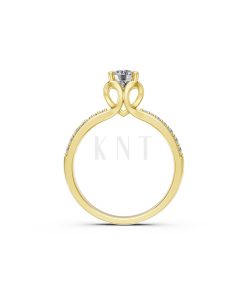 NHẪN ĐÍNH HÔN R479 màu Vàng Gold thiết kế phá cách, sang trọng