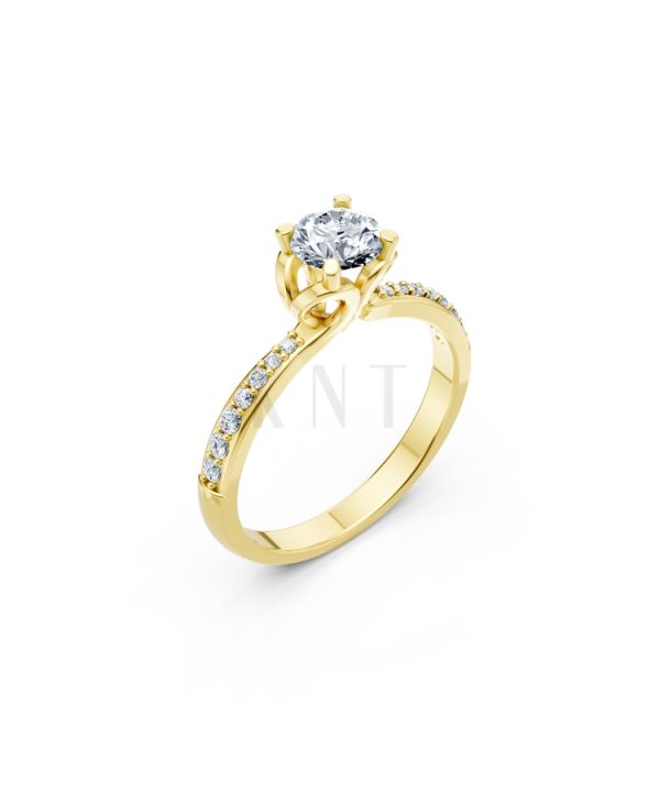 NHẪN ĐÍNH HÔN R479 màu Vàng Gold thiết kế tinh tế, sang trọng