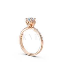 NHẪN ĐÍNH HÔN R479 màu vàng hồng Rose Gold phong cách trẻ trung, nổi bật