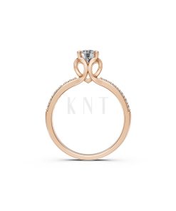 NHẪN ĐÍNH HÔN R479 màu vàng hồng Rose Gold thiết kế đối xứng, phong cách, ấn tượng