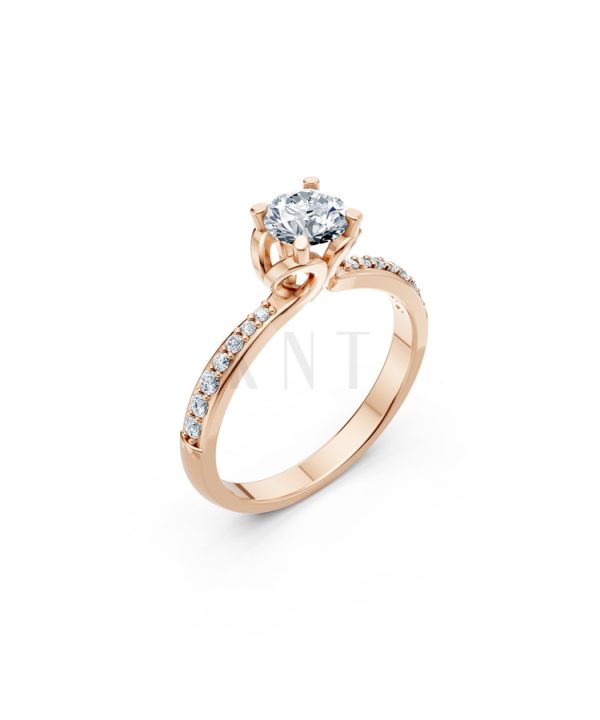 NHẪN ĐÍNH HÔN R479 màu vàng hồng Rose Gold họa tiết ấn tượng, cá tính