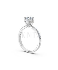 NHẪN ĐÍNH HÔN R479 màu vàng trắng White Gold kiểu dáng cá tính, hiện đại