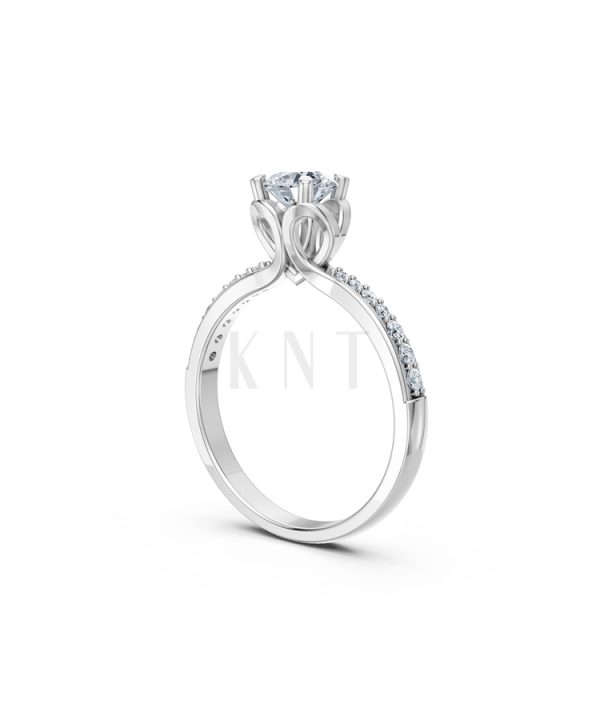 NHẪN ĐÍNH HÔN R479 màu vàng trắng White Gold kiểu dáng cá tính, hiện đại