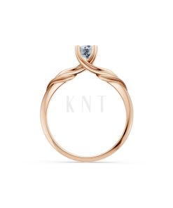 Nhẫn đính hôn R480 màu vàng hồng Rose Gold vàng đẹp, họa tiết hình học, độc đáo
