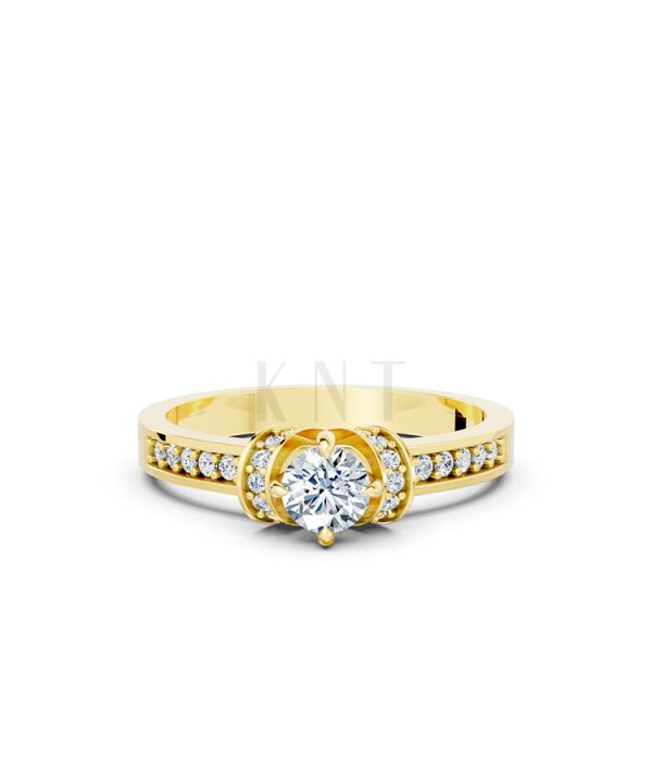 NHẪN ĐÍNH HÔN- R54 màu Vàng Gold thiết kế tinh xảo, độc đáo