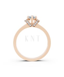 NHẪN ĐÍNH HÔN- R54 màu vàng hồng Rose Gold vàng đẹp, họa tiết hình học, độc đáo