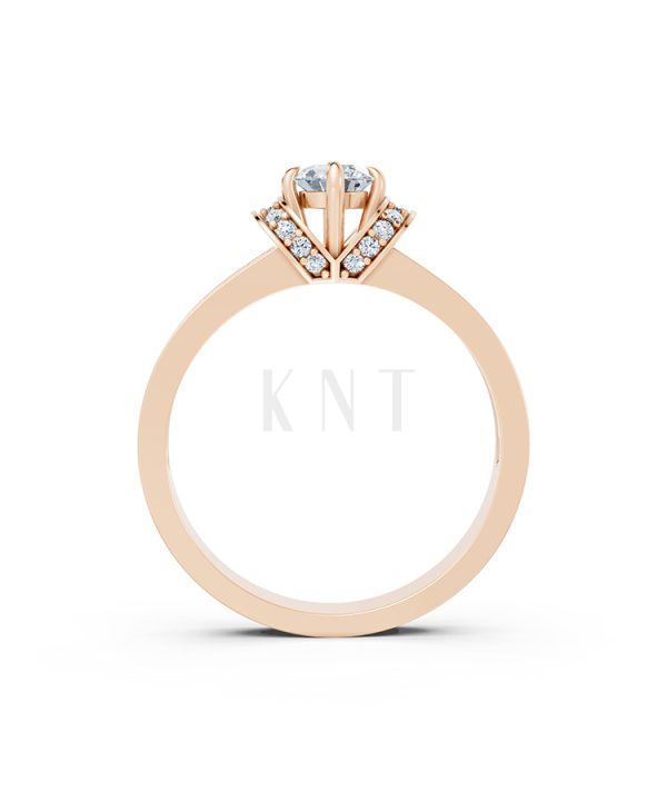 NHẪN ĐÍNH HÔN- R54 màu vàng hồng Rose Gold vàng đẹp, họa tiết hình học, độc đáo