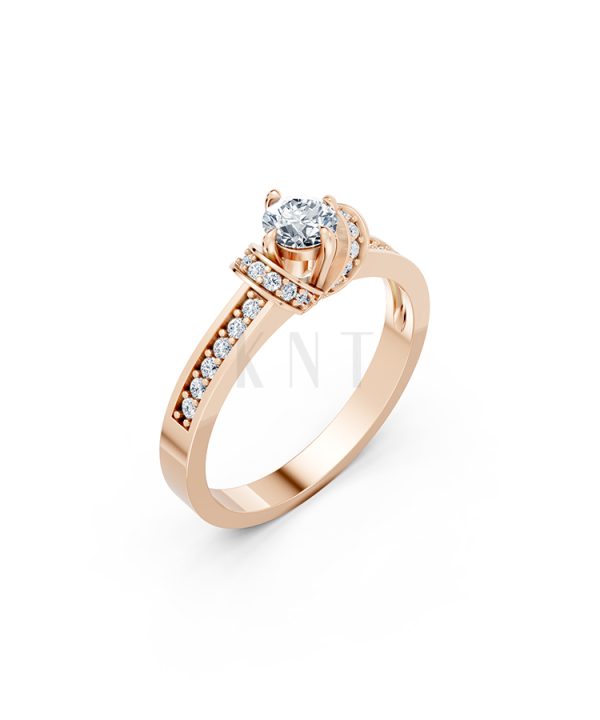 NHẪN ĐÍNH HÔN- R54 màu vàng hồng Rose Gold họa tiết ấn tượng, cá tính