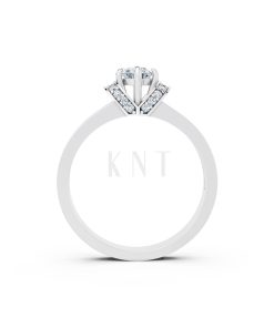 NHẪN ĐÍNH HÔN- R54 màu vàng trắng White Gold kiểu dáng cá tính, hiện đại