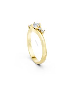 Nhẫn đính hôn R83 màu Vàng Gold thiết kế phá cách, sang trọng