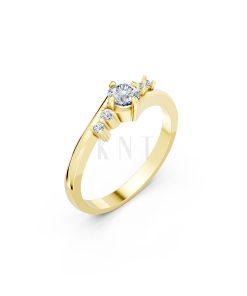Nhẫn đính hôn R83 màu Vàng Gold thiết kế tinh tế, sang trọng