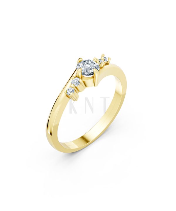 Nhẫn đính hôn R83 màu Vàng Gold thiết kế tinh tế, sang trọng