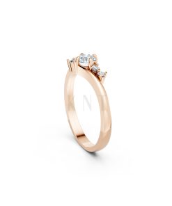 Nhẫn đính hôn R83 màu vàng hồng Rose Gold phong cách trẻ trung, nổi bật