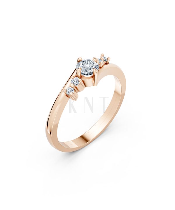 Nhẫn đính hôn R83 màu vàng hồng Rose Gold họa tiết ấn tượng, cá tính