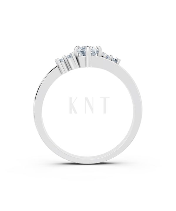 Nhẫn đính hôn R83 màu vàng trắng White Gold kiểu dáng cá tính, hiện đại