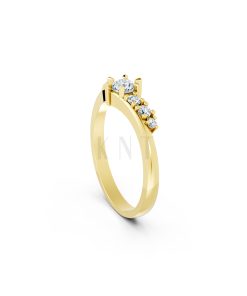 Nhẫn đính hôn R84 màu Vàng Gold thiết kế phá cách, sang trọng