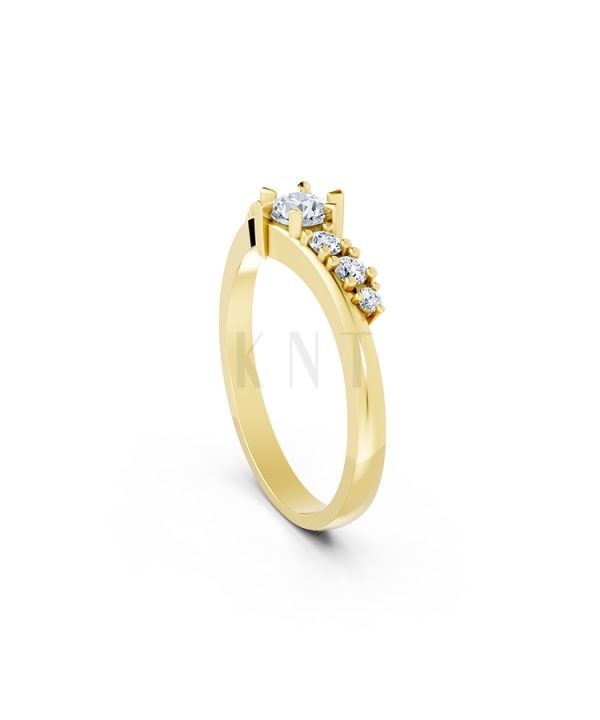 Nhẫn đính hôn R84 màu Vàng Gold thiết kế phá cách, sang trọng