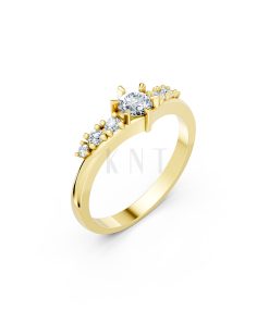 Nhẫn đính hôn R84 màu Vàng Gold thiết kế tinh tế, sang trọng