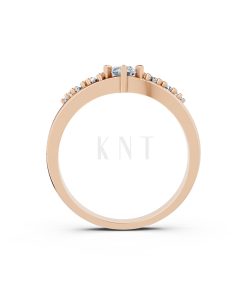Nhẫn đính hôn R84 màu vàng hồng Rose Gold vàng đẹp, họa tiết hình học, độc đáo