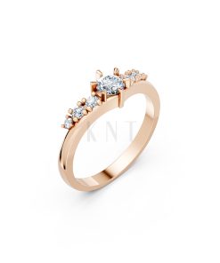 Nhẫn đính hôn R84 màu vàng hồng Rose Gold họa tiết ấn tượng, cá tính