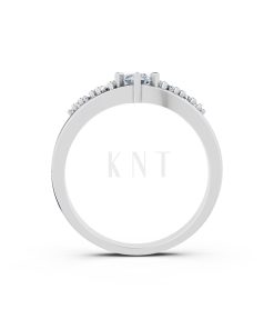 Nhẫn đính hôn R84 màu vàng trắng White Gold kiểu dáng cá tính, hiện đại