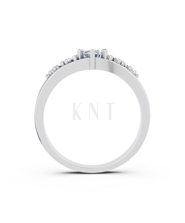 Nhẫn đính hôn R84 màu vàng trắng White Gold kiểu dáng cá tính, hiện đại