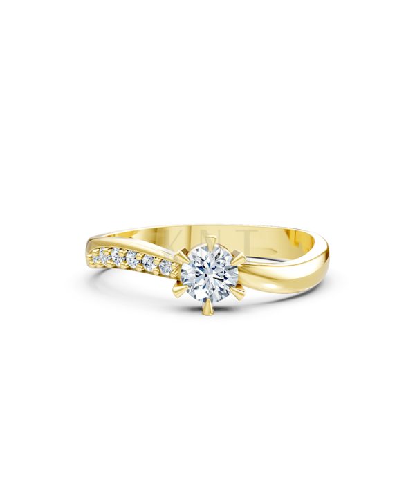 NHẪN ĐÍNH HÔN ĐÁ US – R85 màu Vàng Gold vàng 10K/14K/18K/607 cao cấp, thanh lịch