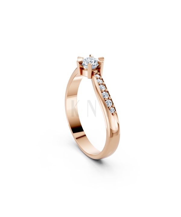 NHẪN ĐÍNH HÔN ĐÁ US – R85 màu vàng hồng Rose Gold phong cách trẻ trung, nổi bật