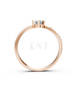 NHẪN ĐÍNH HÔN ĐÁ US – R85 màu vàng hồng Rose Gold vàng đẹp, họa tiết hình học, độc đáo