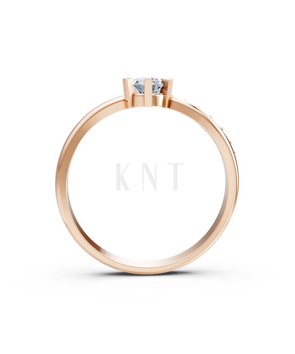 NHẪN ĐÍNH HÔN ĐÁ US – R85 màu vàng hồng Rose Gold vàng đẹp, họa tiết hình học, độc đáo