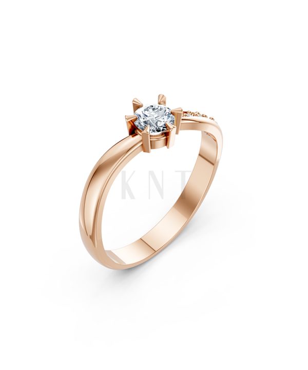 NHẪN ĐÍNH HÔN ĐÁ US – R85 màu vàng hồng Rose Gold họa tiết ấn tượng, cá tính