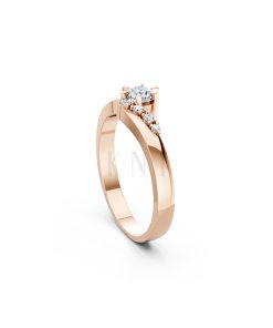 Nhẫn đính hôn R87 màu vàng hồng Rose Gold phong cách trẻ trung, nổi bật
