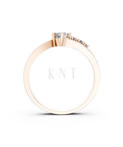 Nhẫn đính hôn R87 màu vàng hồng Rose Gold vàng đẹp, họa tiết hình học, độc đáo