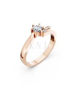 Nhẫn đính hôn R87 màu vàng hồng Rose Gold họa tiết ấn tượng, cá tính