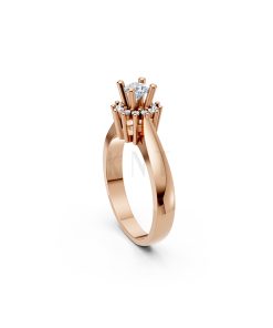 Nhẫn đính hôn R92 màu vàng hồng Rose Gold phong cách trẻ trung, nổi bật