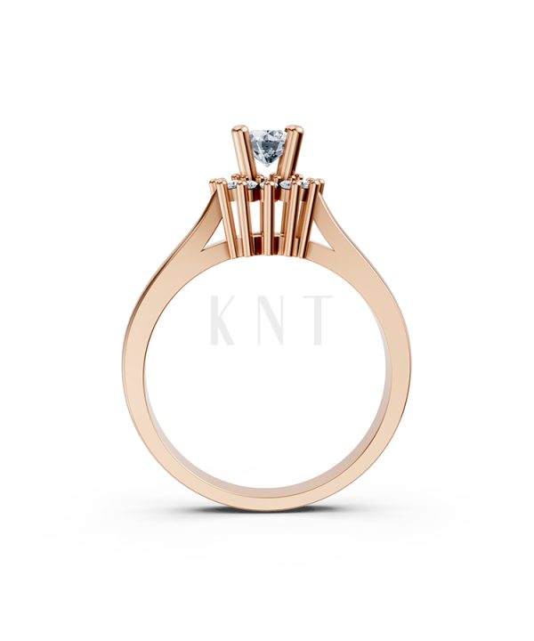 Nhẫn đính hôn R92 màu vàng hồng Rose Gold vàng đẹp, họa tiết hình học, độc đáo