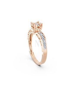 NHẪN ĐÍNH HÔN ĐÁ US - R96 - ĐỘC ĐÁO, NỮ TÍNH màu vàng hồng Rose Gold cặp đôi, phong cách trẻ trung, nổi bật