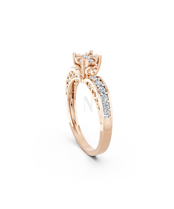 NHẪN ĐÍNH HÔN ĐÁ US - R96 - ĐỘC ĐÁO, NỮ TÍNH màu vàng hồng Rose Gold cặp đôi, phong cách trẻ trung, nổi bật
