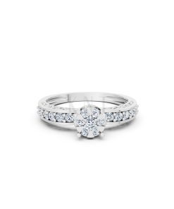 NHẪN ĐÍNH HÔN ĐÁ US - R96 - ĐỘC ĐÁO, NỮ TÍNH màu vàng trắng White Gold vàng sáng bóng, thiết kế trẻ trung