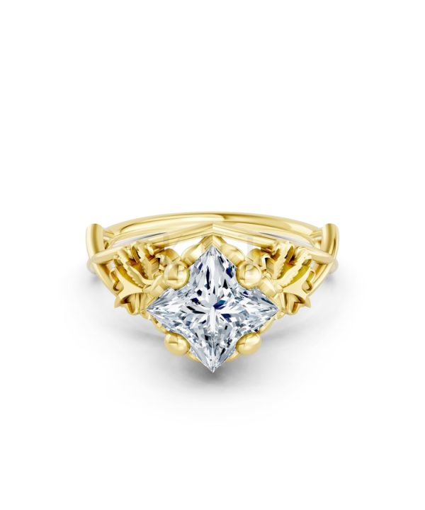 Nhẫn đính hôn SPRING – R323 màu Vàng Gold thiết kế phá cách, sang trọng