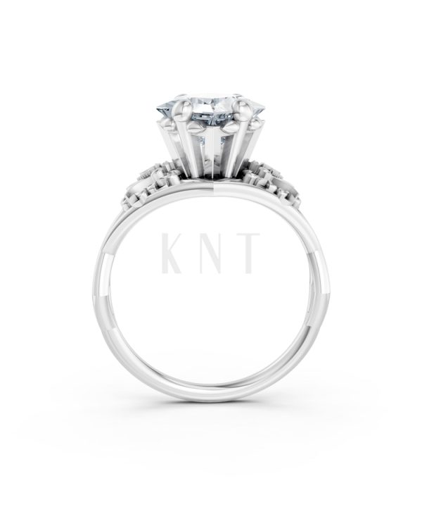 Nhẫn đính hôn SPRING – R323 màu vàng trắng White Gold kiểu dáng cá tính, hiện đại