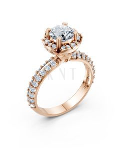 Nhẫn đính hôn Paris TBR16 vàng hồng Rose Gold họa tiết ấn tượng, cá tính