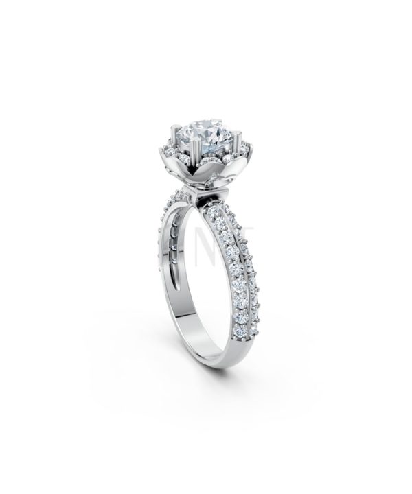 Nhẫn đính hôn Paris TBR16 vàng trắng White Gold vàng sáng, đường nét sắc sảo, tinh tế