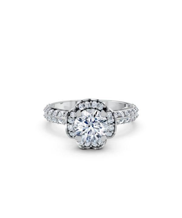 Nhẫn đính hôn Paris TBR16 vàng trắng White Gold thiết kế trẻ trung, hiện đại