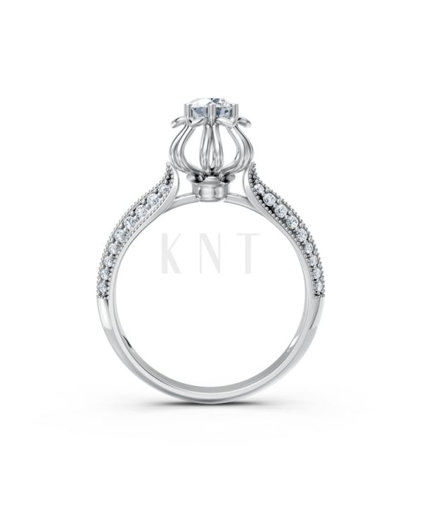 Nhẫn đính hôn Paris TBR17 vàng trắng White Gold kiểu dáng cá tính, hiện đại