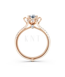 Nhẫn đính hôn Paris TBR18 vàng hồng Rose Gold vàng đẹp, kiểu dáng trẻ trung, độc đáo
